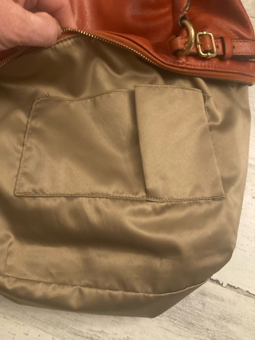 Genuine Coach Madison Lyndsey Vintage Leather 2 WaySatchel Dark Pumpkin Orange - Picture 12 of 15
